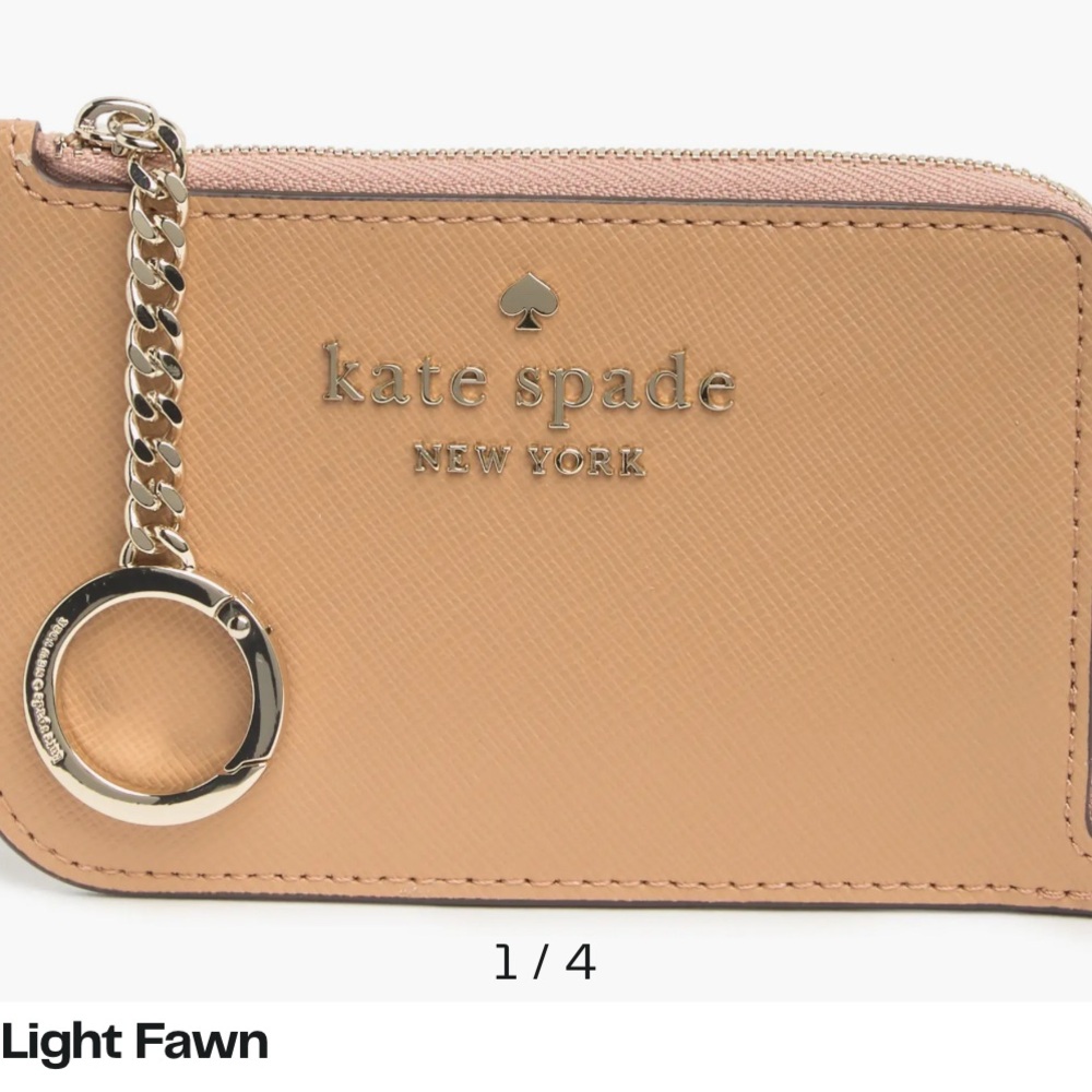 Kate Spade Medium Zip Card Holder – Light Fawn